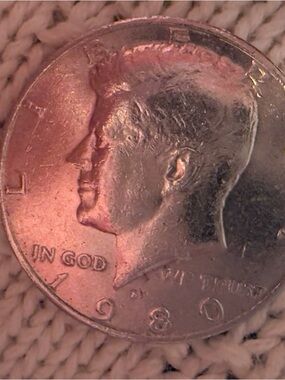 1980 Kennedy Half Dollar - Silver Rare Error with the P Print filled in.